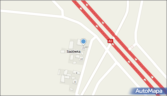 Sadówka, Sadówka, 11, mapa Sadówka