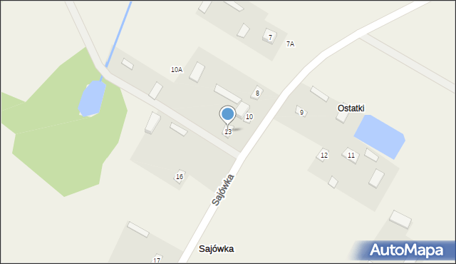 Sajówka, Sajówka, 13, mapa Sajówka