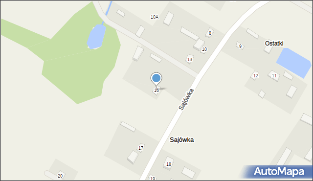 Sajówka, Sajówka, 16, mapa Sajówka