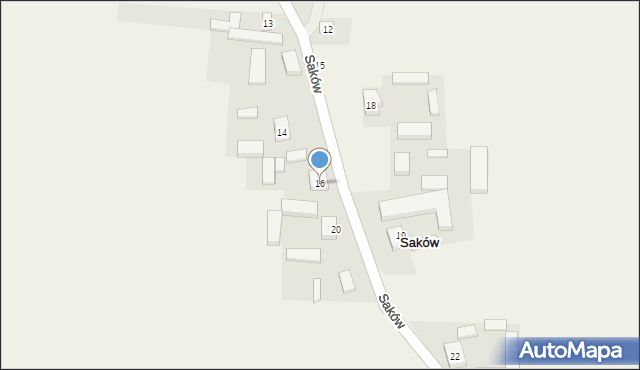 Saków, Saków, 16, mapa Saków