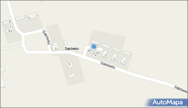 Sakówko, Sakówko, 4/1, mapa Sakówko