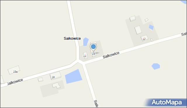 Sałkowice, Sałkowice, 13, mapa Sałkowice