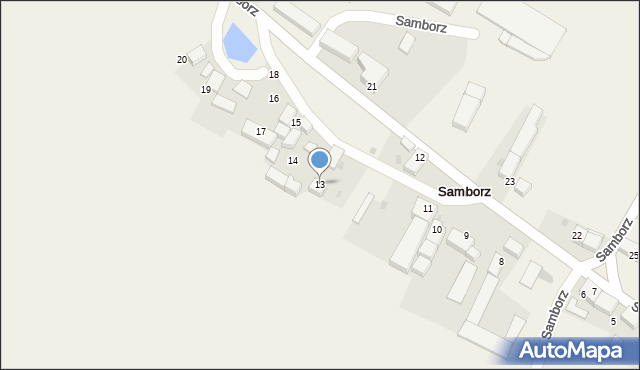 Samborz, Samborz, 13, mapa Samborz