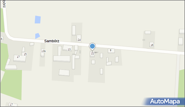 Sambórz, Sambórz, 11, mapa Sambórz
