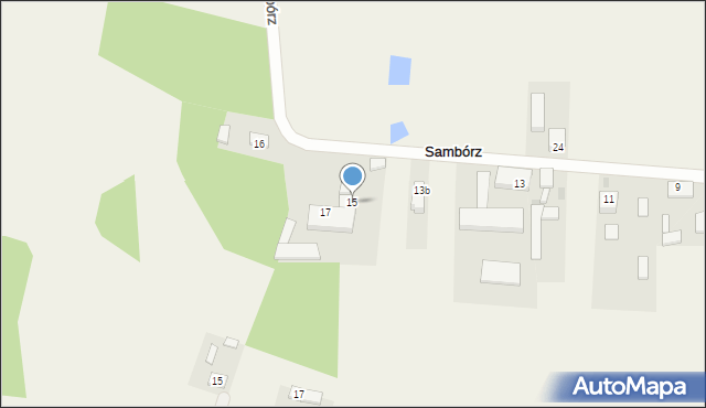 Sambórz, Sambórz, 15, mapa Sambórz