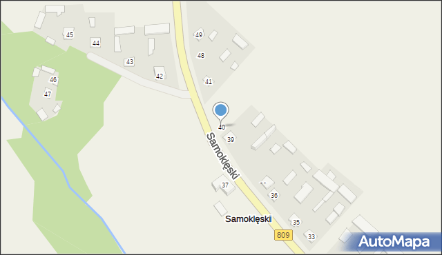 Samoklęski, Samoklęski, 40, mapa Samoklęski