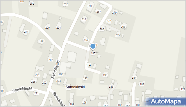 Samoklęski, Samoklęski, 185, mapa Samoklęski