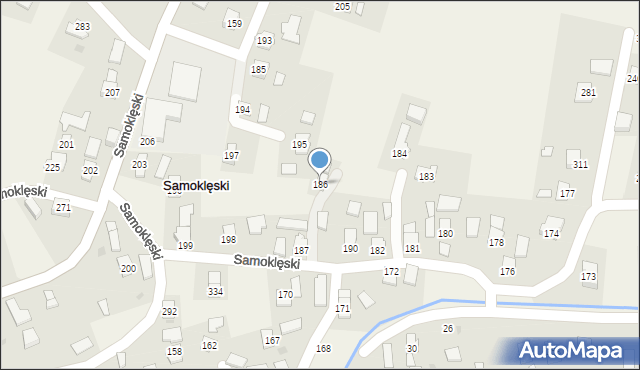 Samoklęski, Samoklęski, 186, mapa Samoklęski