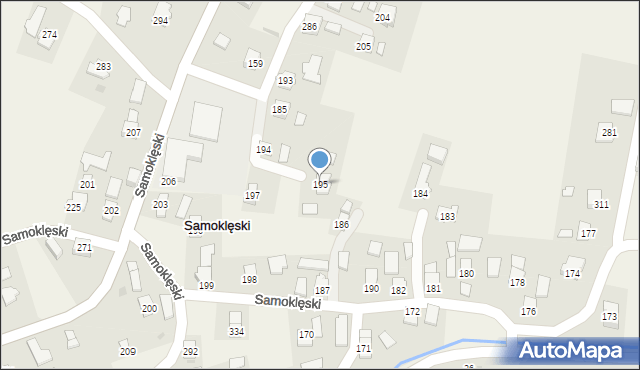 Samoklęski, Samoklęski, 195, mapa Samoklęski