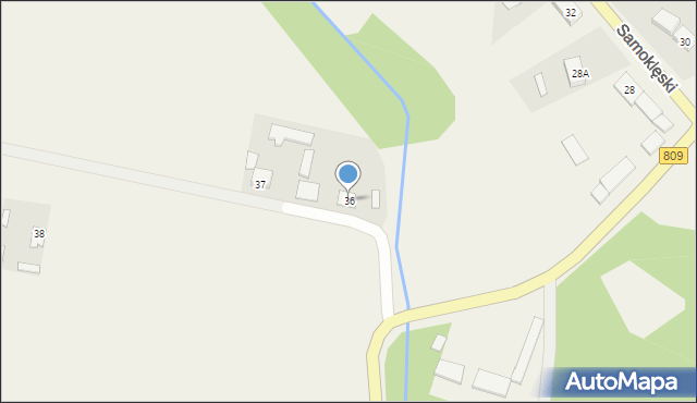 Samoklęski-Kolonia Druga, Samoklęski-Kolonia Druga, 36, mapa Samoklęski-Kolonia Druga