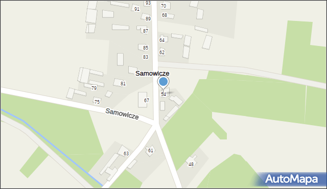 Samowicze, Samowicze, 54, mapa Samowicze