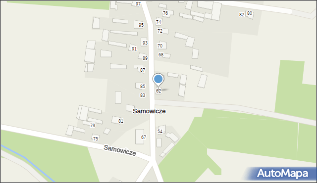 Samowicze, Samowicze, 62, mapa Samowicze