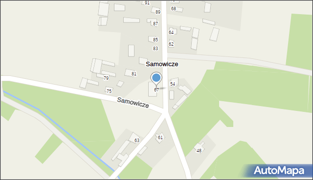 Samowicze, Samowicze, 67, mapa Samowicze