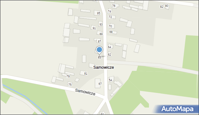 Samowicze, Samowicze, 83, mapa Samowicze