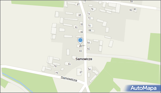 Samowicze, Samowicze, 85, mapa Samowicze