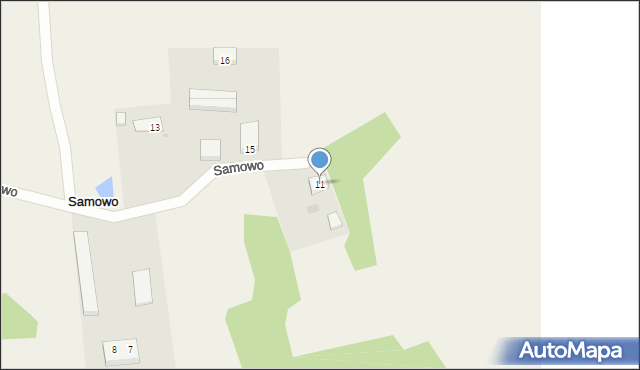 Samowo, Samowo, 11, mapa Samowo