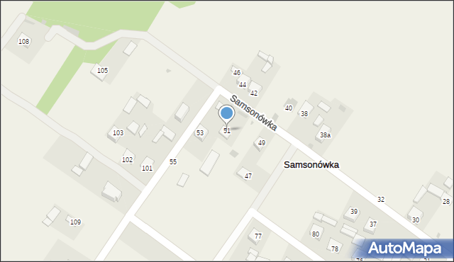 Samsonówka, Samsonówka, 51, mapa Samsonówka