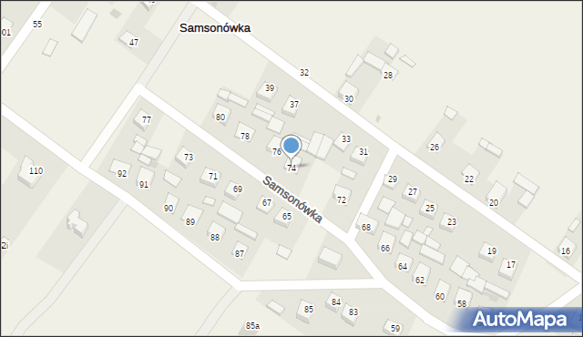 Samsonówka, Samsonówka, 74, mapa Samsonówka