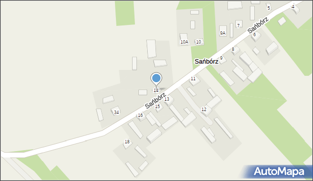 Sańbórz, Sańbórz, 14, mapa Sańbórz