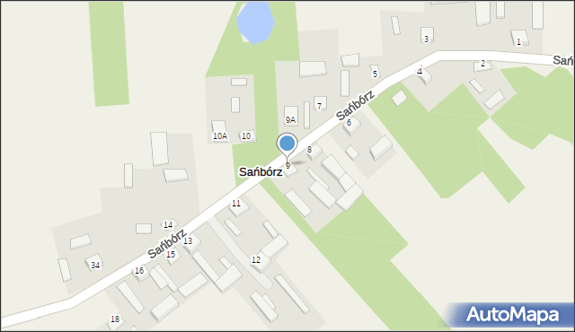 Sańbórz, Sańbórz, 9, mapa Sańbórz