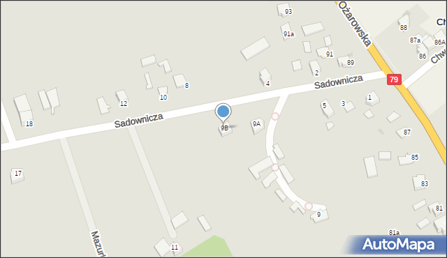 Sandomierz, Sadownicza, 9B, mapa Sandomierza