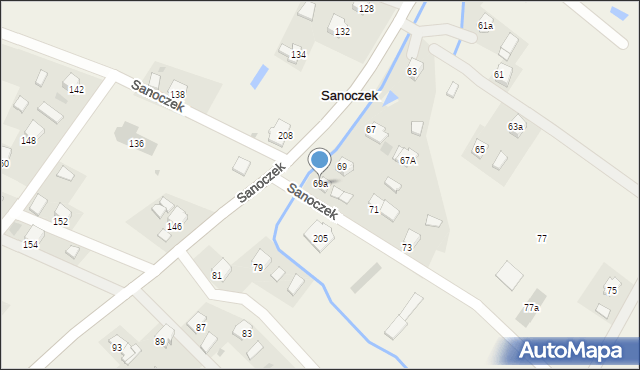 Sanoczek, Sanoczek, 69a, mapa Sanoczek