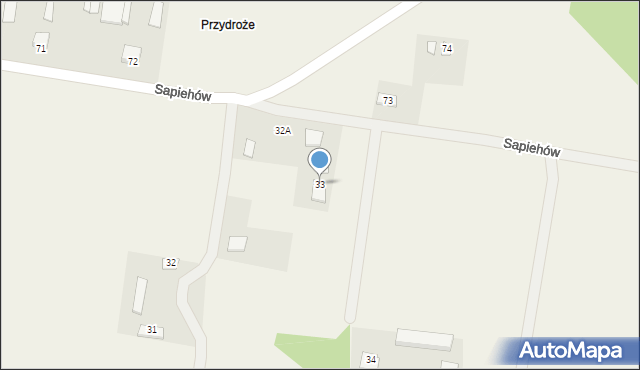 Sapiehów, Sapiehów, 33, mapa Sapiehów