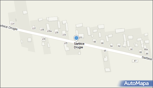 Sarbice Drugie, Sarbice Drugie, 101, mapa Sarbice Drugie