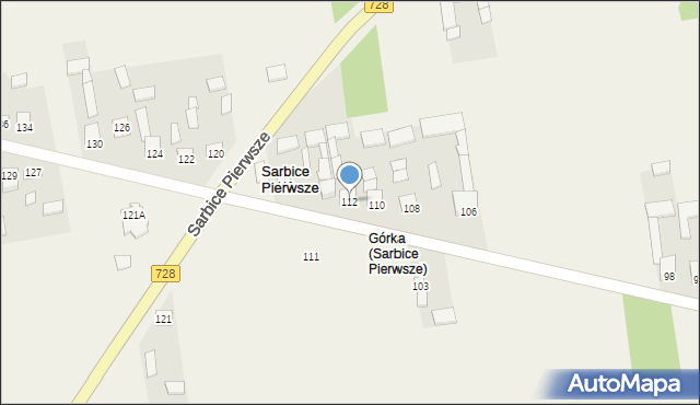 Sarbice Pierwsze, Sarbice Pierwsze, 112, mapa Sarbice Pierwsze