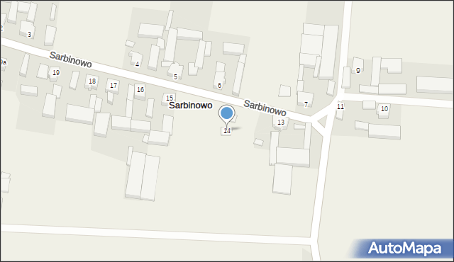 Sarbinowo, Sarbinowo, 14, mapa Sarbinowo