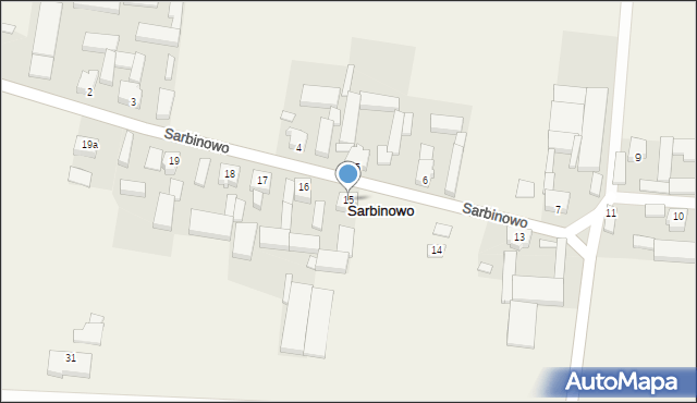 Sarbinowo, Sarbinowo, 15, mapa Sarbinowo