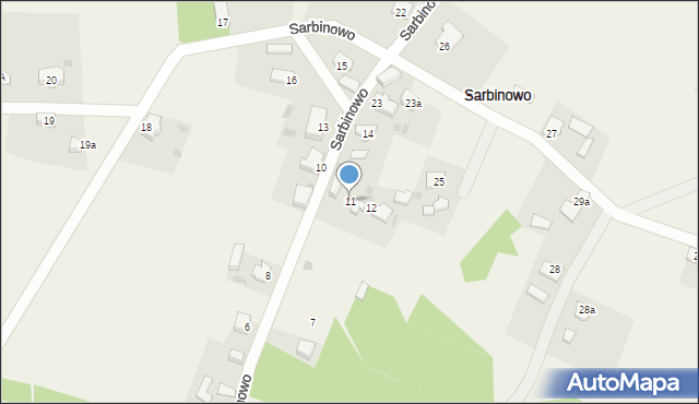 Sarbinowo, Sarbinowo, 11, mapa Sarbinowo