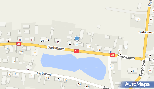 Sarbinowo, Sarbinowo, 11, mapa Sarbinowo