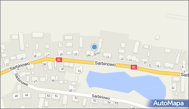 Sarbinowo, Sarbinowo, 14, mapa Sarbinowo