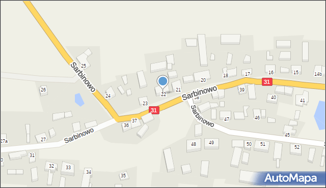 Sarbinowo, Sarbinowo, 22, mapa Sarbinowo