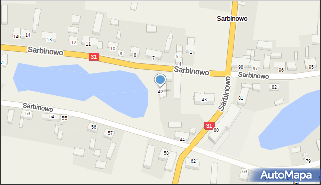 Sarbinowo, Sarbinowo, 42, mapa Sarbinowo