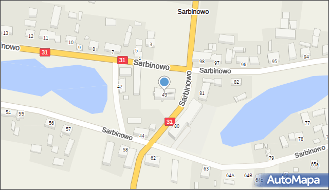 Sarbinowo, Sarbinowo, 43, mapa Sarbinowo