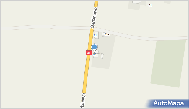 Sarbinowo, Sarbinowo, 60, mapa Sarbinowo