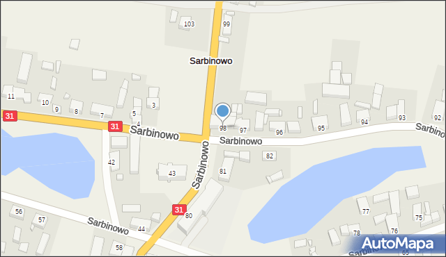 Sarbinowo, Sarbinowo, 98, mapa Sarbinowo