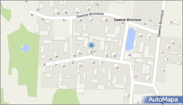 Sawice-Bronisze, Sawice-Bronisze, 32, mapa Sawice-Bronisze