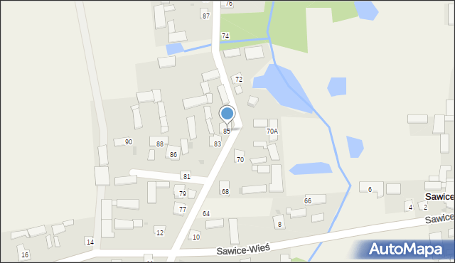 Sawice-Wieś, Sawice-Wieś, 85, mapa Sawice-Wieś