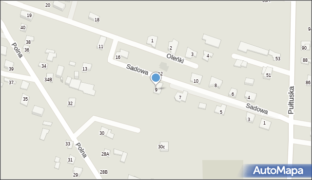 Serock, Sadowa, 9, mapa Serock