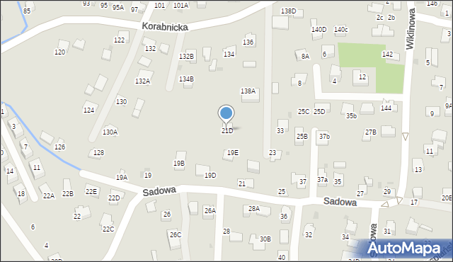 Skawina, Sadowa, 21D, mapa Skawina