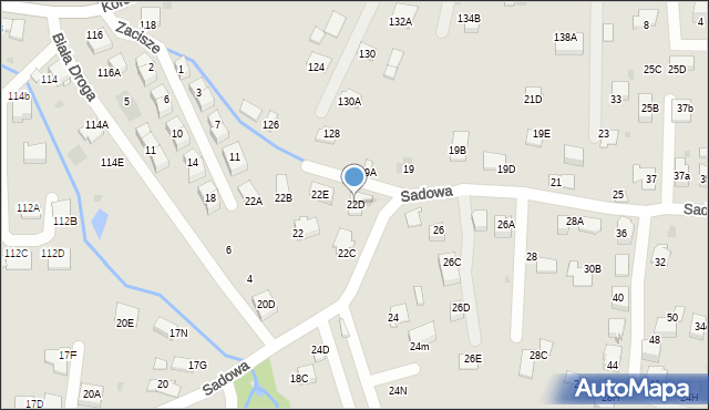 Skawina, Sadowa, 22D, mapa Skawina
