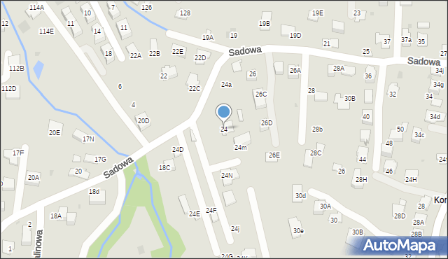 Skawina, Sadowa, 24, mapa Skawina