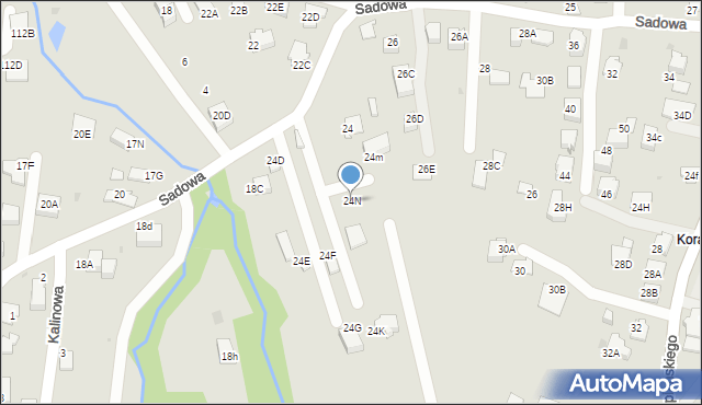 Skawina, Sadowa, 24N, mapa Skawina