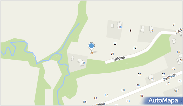 Skawinki, Sadowa, 18, mapa Skawinki