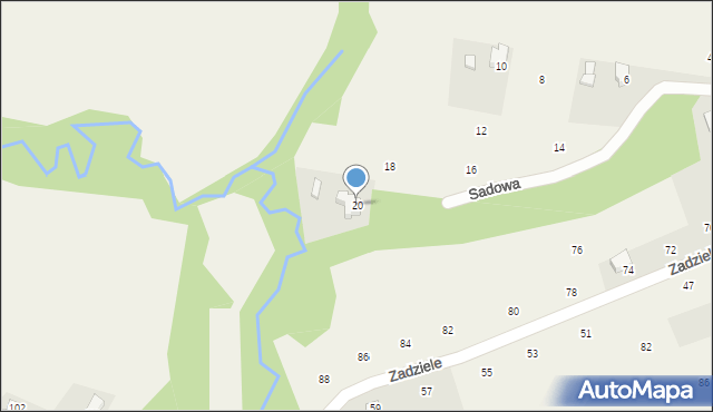 Skawinki, Sadowa, 20, mapa Skawinki