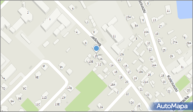 Sokołów Podlaski, Sadowa, 10, mapa Sokołów Podlaski