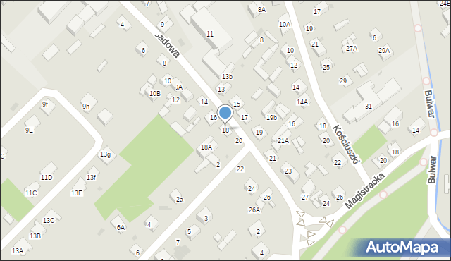 Sokołów Podlaski, Sadowa, 18, mapa Sokołów Podlaski